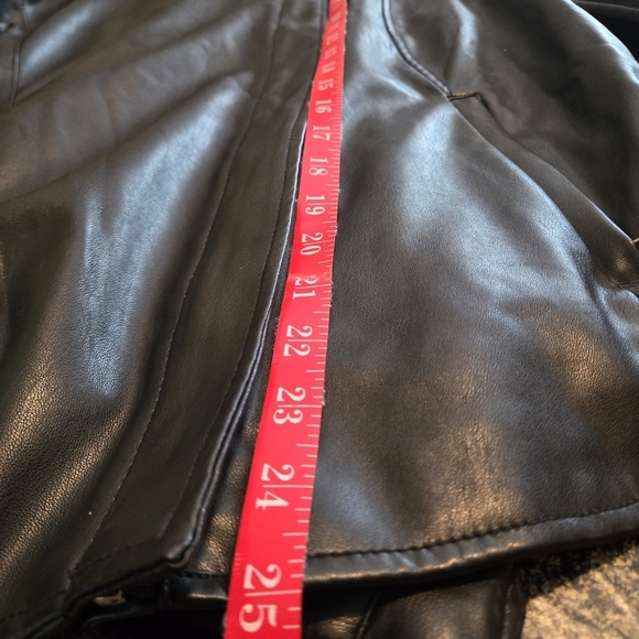 Ookie & Lala Black Faux Leather Moto Jacket Asymmetrical Collar Women size XL - Picture 11 of 16